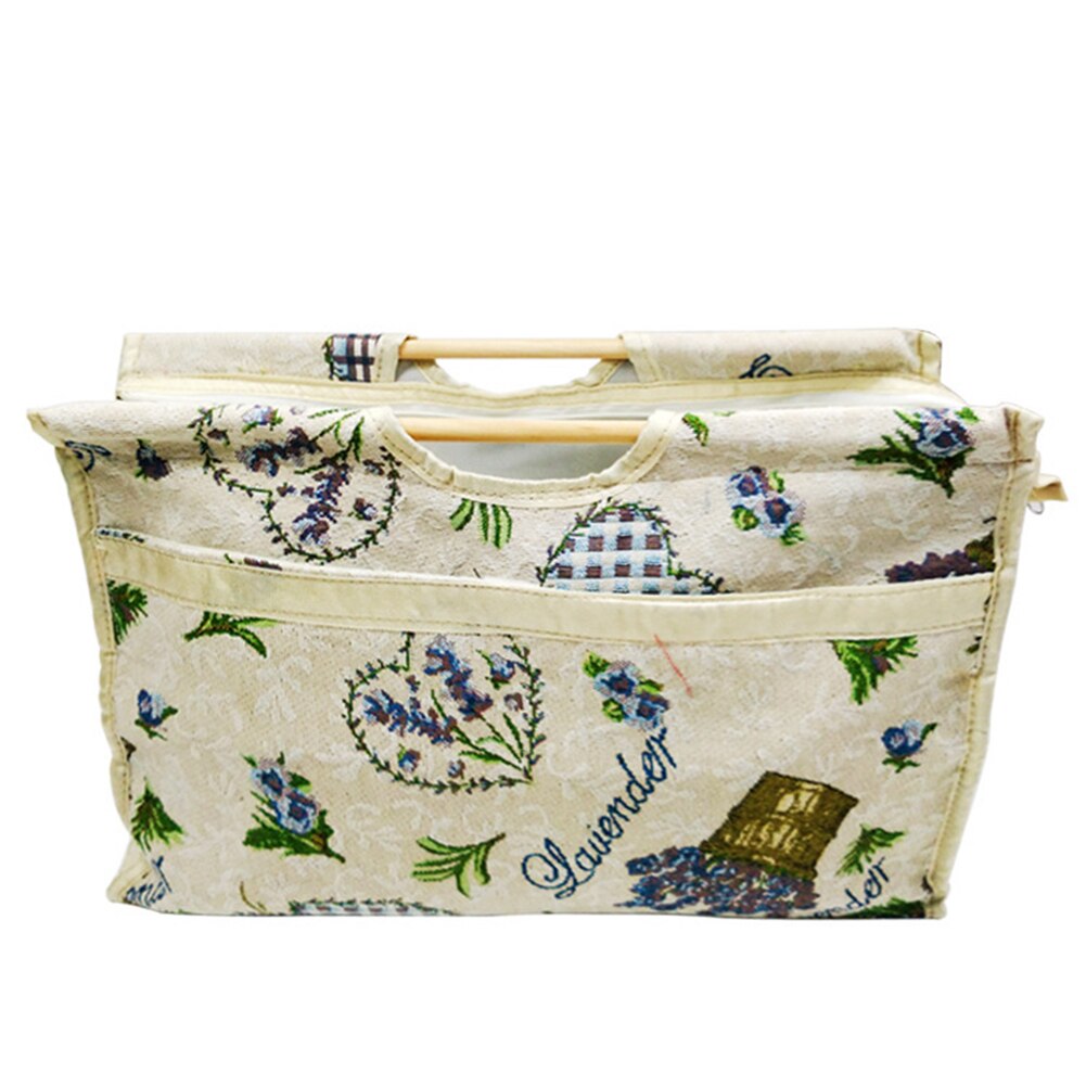 Knitting Organizer Basket Craft Sewing Tool Needle Thread Basket Fabric Household Sewing Box Organizer with Sewing Bag: C1
