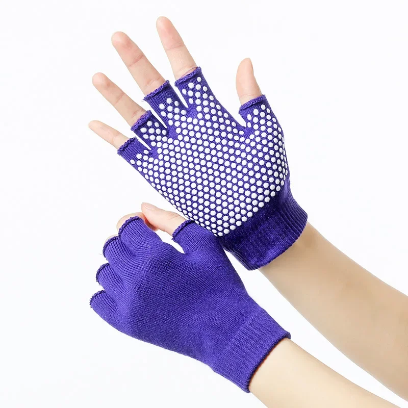 Gants de Yoga antidérapants pour femmes, gants de Fitness pour salle de sport, Yoga, Pilates, équilibre, entraînement , Fitness, demi-doigt, gant de protection des mains