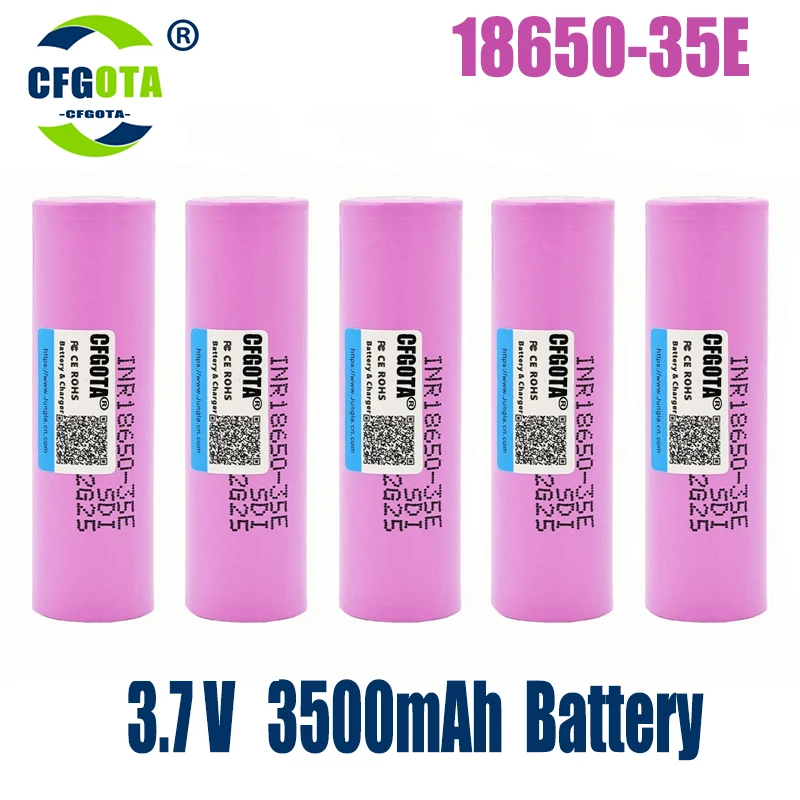 Batería 18650 35E 3,7 V 3500mAh descarga 18650 batería de iones de litio 3,7 v INR18650-35E batería recargable para linterna