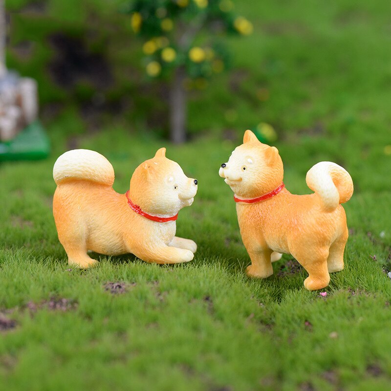 miniature Akita dog resin animal figurines fairy garden modern miniatures home desk decoration living room accessories decor