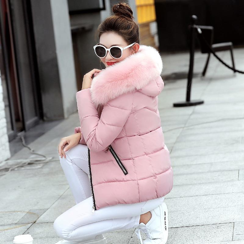 neue Winter Jacke Frauen Parkas Mantel Pelz Kragen Mit Kapuze Parka Weibliche Jacken Dicke Warme Baumwolle Gefütterte Jacke Oberbekleidung P995