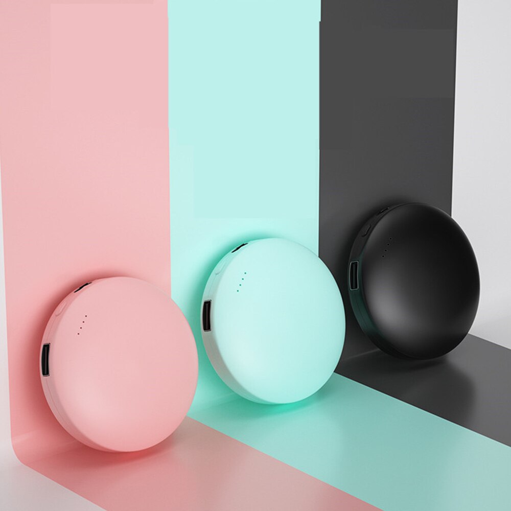 Round 2 In 1 Portable USB Rechargeable Electric Hand Warmers 3000MAh Power Bank Double-Sided Heater Hand Warmer