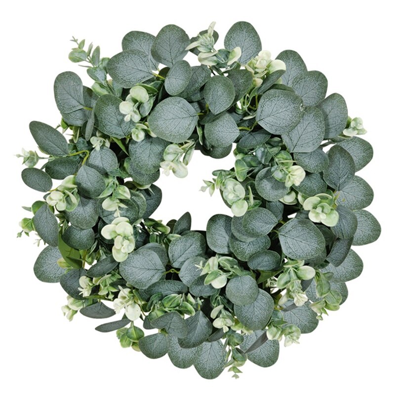 Sztuczny eukaliptus wieniec na frontowe drzwi okno na ścianę wesele strona główna wiosna lato dekoracja domu: Default Title