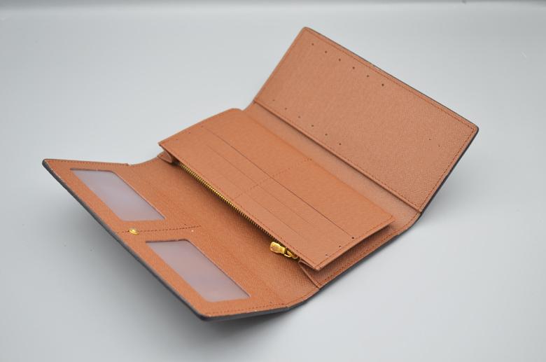 115 # portefeuille cartes et pièces de monnaie célèbres femmes portefeuilles en cuir sac à main porte-carte portefeuille de luxe femmes portefeuille: Old flower coffee