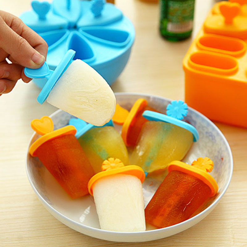 6 zelle DIY Gefrorenes Eis Pop Schimmel Popsicle Hersteller Lutscher Schimmel Tablett Pfanne Küche werkzeuge