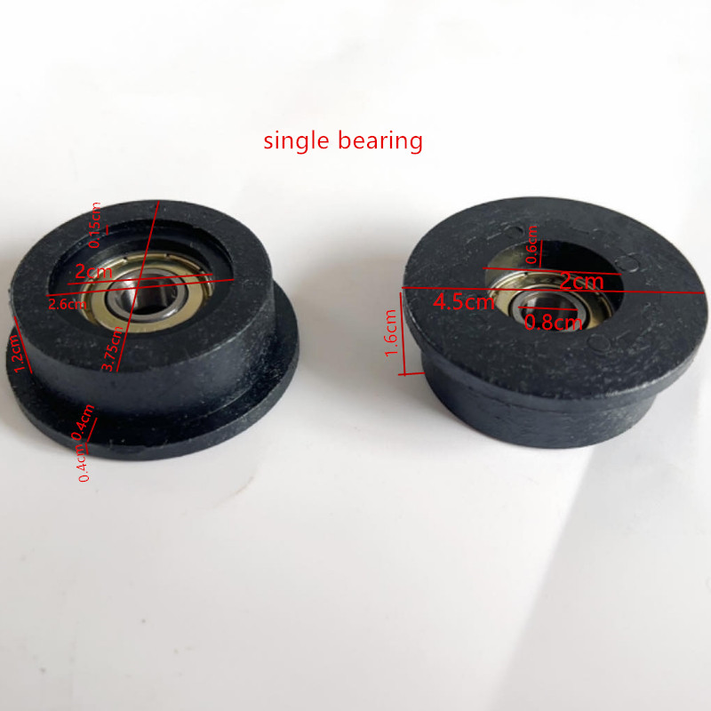 2 stücke Ausrügestochen gleitlager Rolle Fitnessstudio Fitness ausrügestochen Rolle teile rudermaschine kissen Lagerbier rolle teile: Schwarz