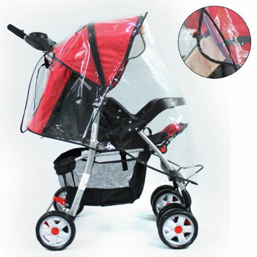 Pudcoco Baby Stroller Waterproof Raincover Universal Pushchair Pram Buggy Rain Cover Transparent Wind Shield Anti-UV Cover