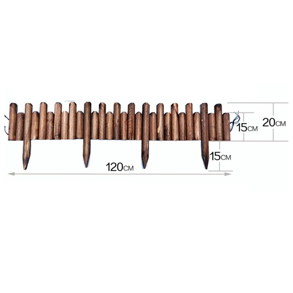 Spiked Log Roll Border Easy Plug-in Fence Palisade Corrosion Resistant Wooden Edging Fence for Flower Beds Lawns Paths spot