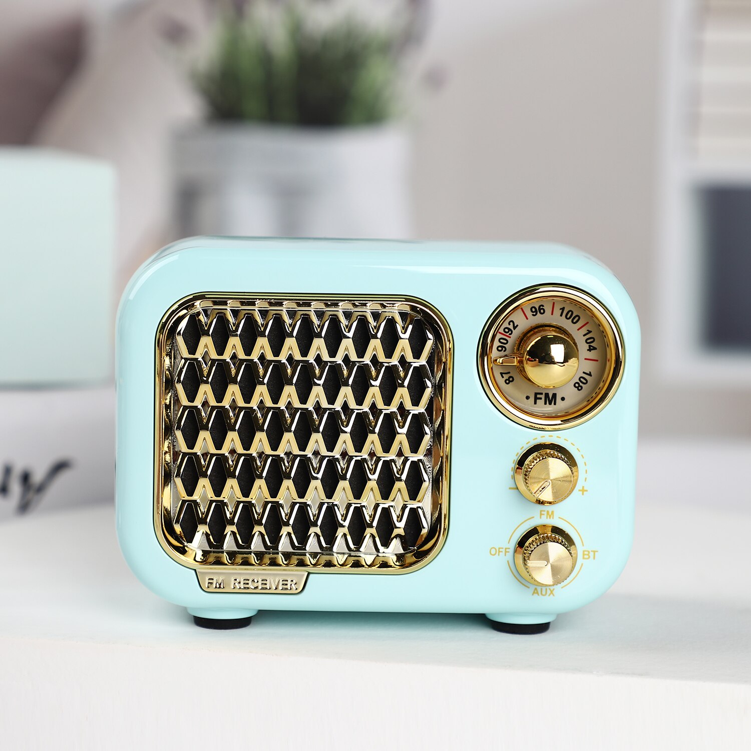 Retro Radio Digital Radio FM MP3 Digital Linternet Radio Portable FM Radio Mini Bluetooth Speaker Old Fashioned Classic Style: Blue