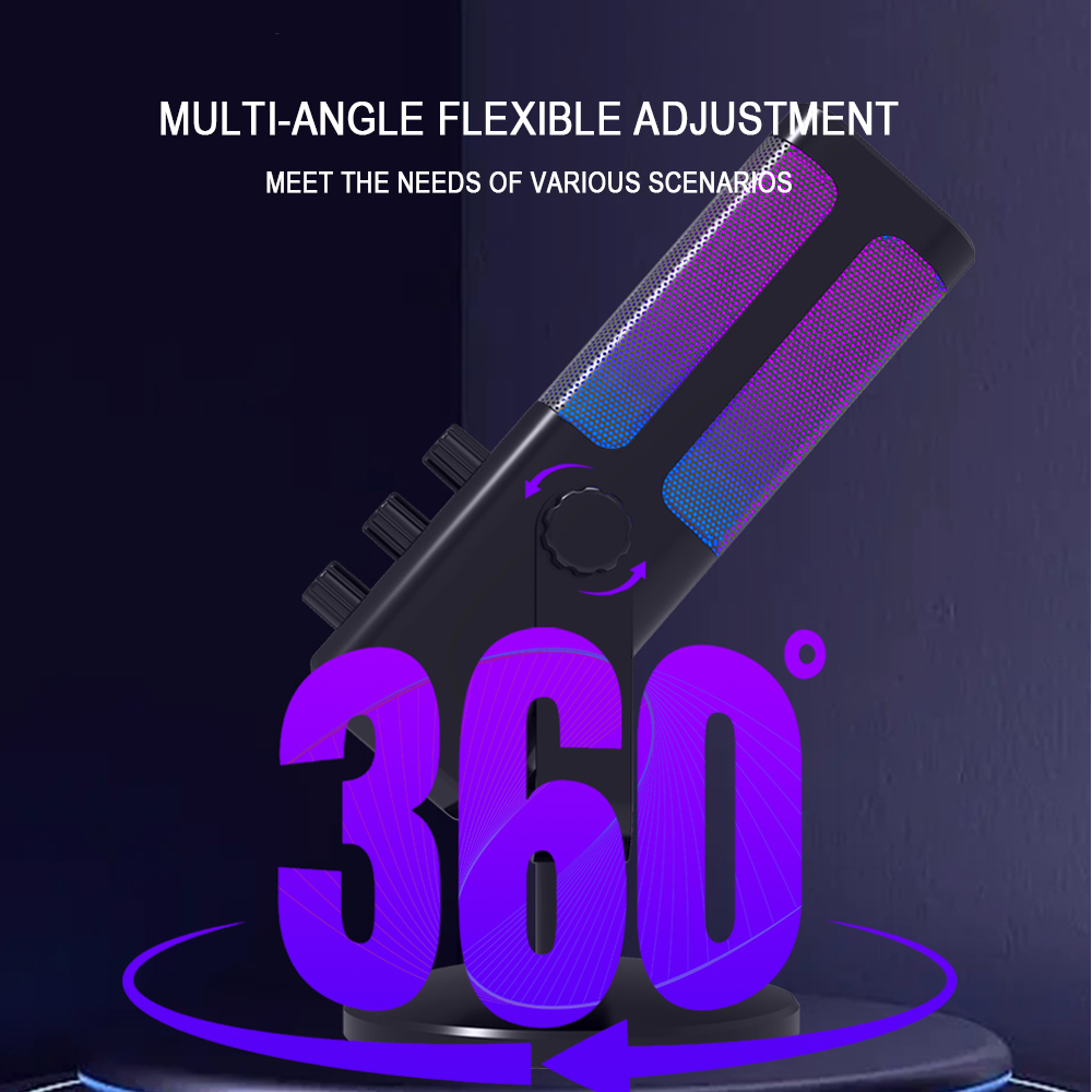 M7 kondensator-usb-mikrofoner med volumjusteringsknapp spillmikrofon egnet for podcast-livesendinger