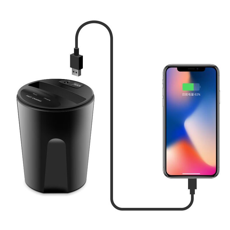 Ascromie pour iPhone X XS chargeur de voiture sans fil tasse Qi support de charge pour iPhone 8 Samsung Galaxy S9 S8 S7 chargeur à Induction