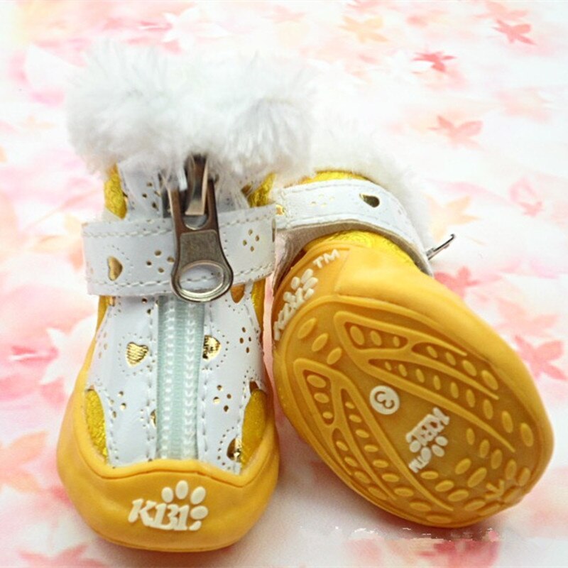 Meshed Breathab Kleine Hond schoenen Waterdichte schoenen huisdier voor honden en katten herfst en winter snowboots 4 stks/partij Rood, geel, Roze