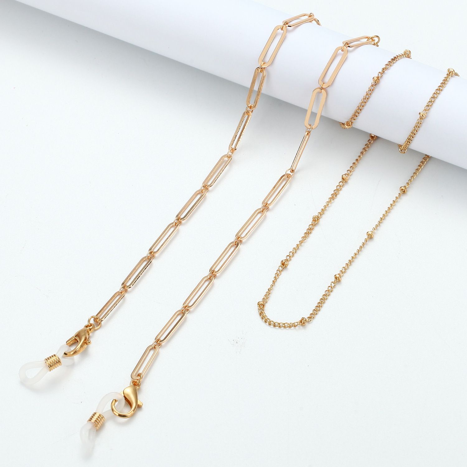 Gold Metal Glasses Chain Bohemian Hanging Sunglasses Chain Rose Flower Pearls Eyeglass Cord Holder Eyewear Rope Jewelry: 08