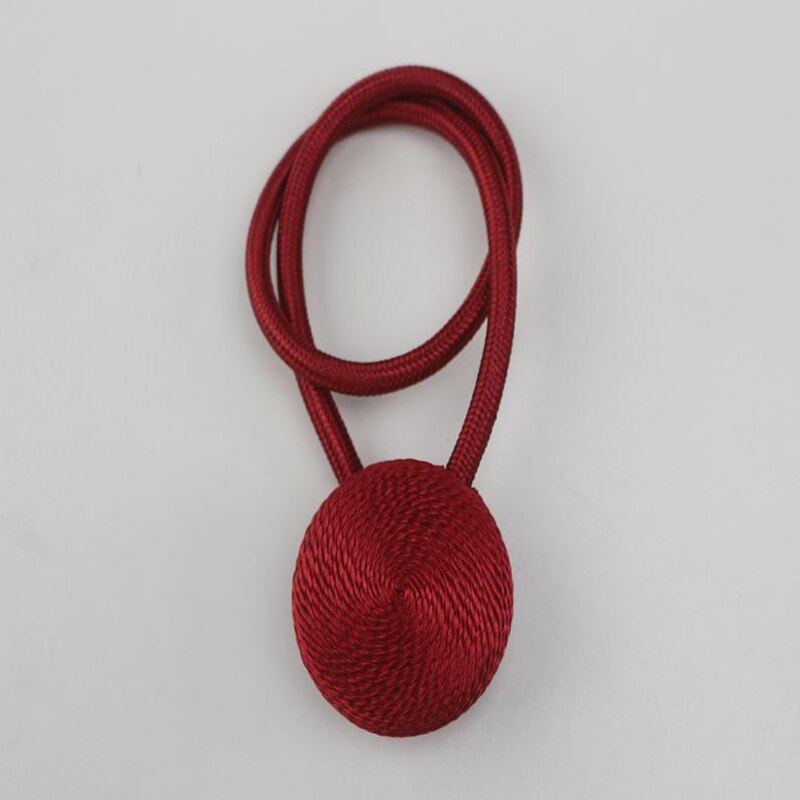1pc magnetiska gardinfästen rumstillbehör macaron guld gardiner cilp heminredning gardinhållare spännen rem rep knyt ryggar: Röd