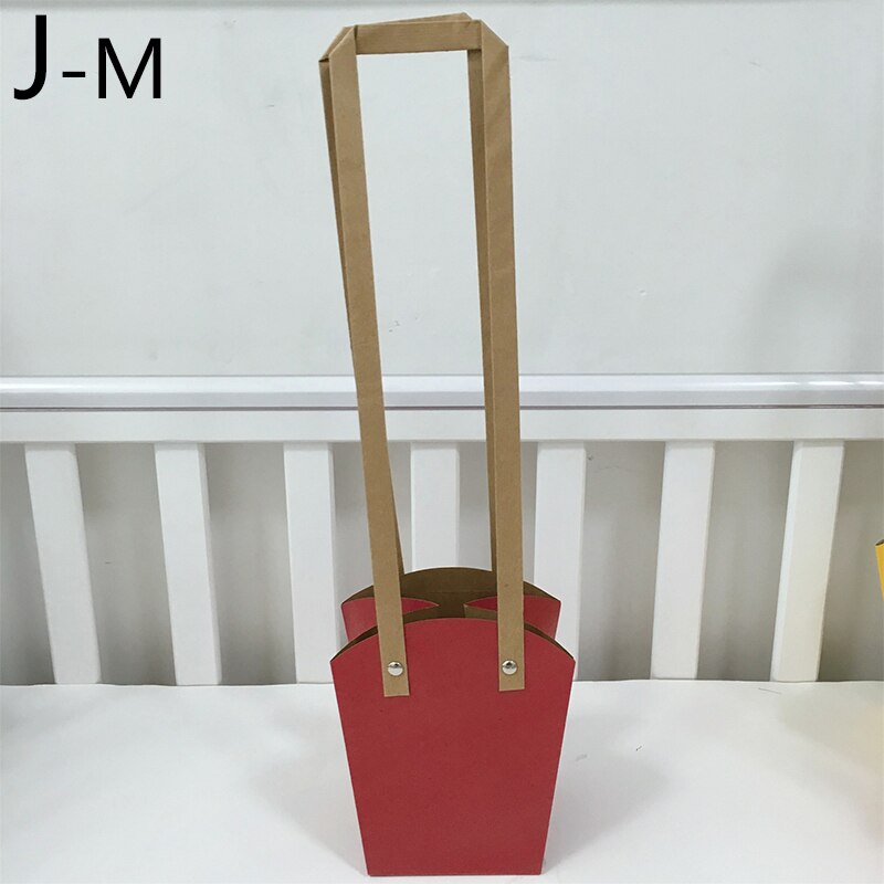 Waterproof Kraft Paper Flower Box Flowers Packaging Box Flower Basket Flower Folding Handbag: J