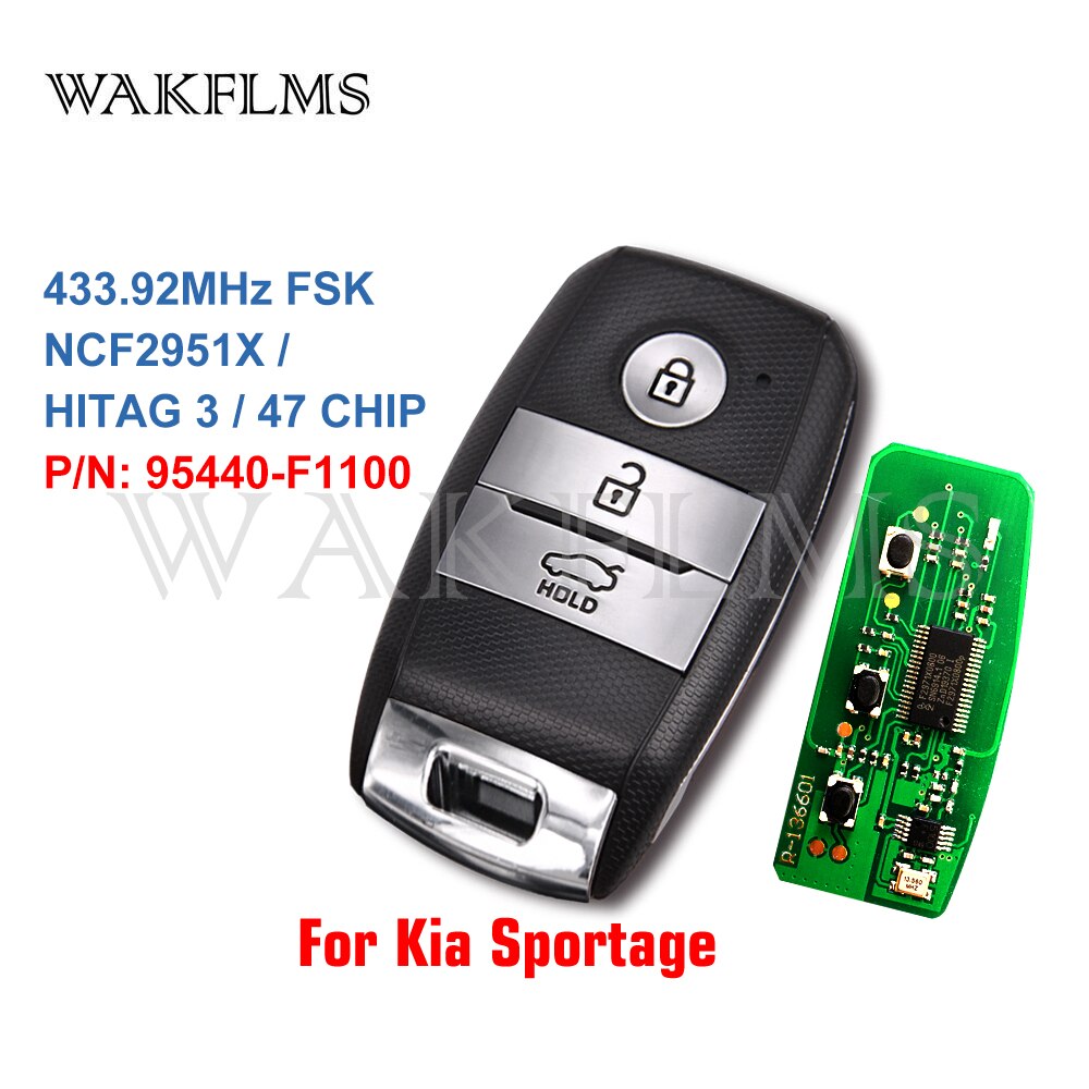 Voor Kia Sportage Keyless Go Smart Afstandsbediening Autosleutelzakje 433Mhz ID47 95440-F1100 95440F1100