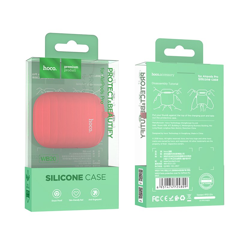 Hoco øretelefon etui til apple airpods pro blødt silikonecover farverigt ultratyndt beskytter til air pods pro cover anti-tabt reb