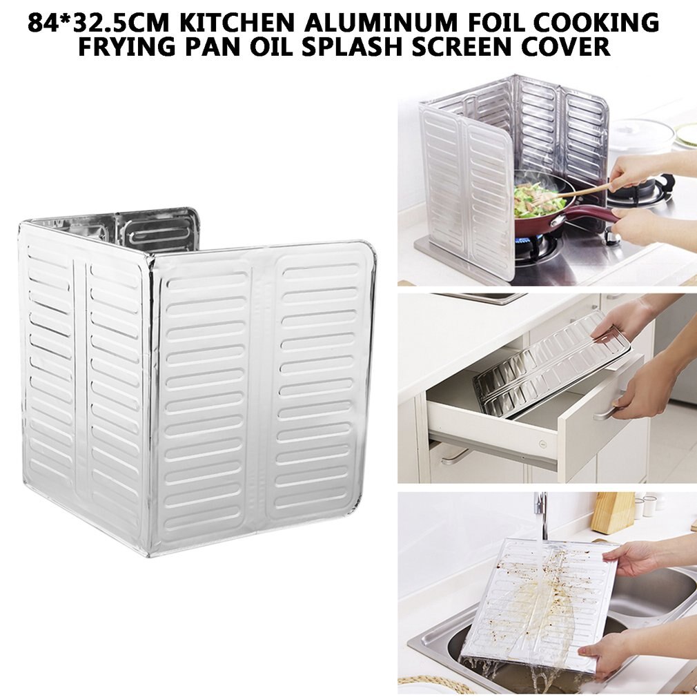 1Pc Kitchen Cooking Frying Pan Oil Splash Screen Cover Anti Splatter Shield Guard Dinner Helper