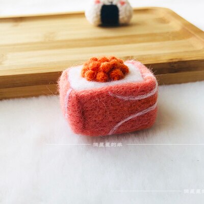 Kit de costura de lana de Sushi japonés, fieltro de lana, aguja de fieltro, colgante, artesanía, artesanía, bricolaje, hecho a mano: Caviar Sushi