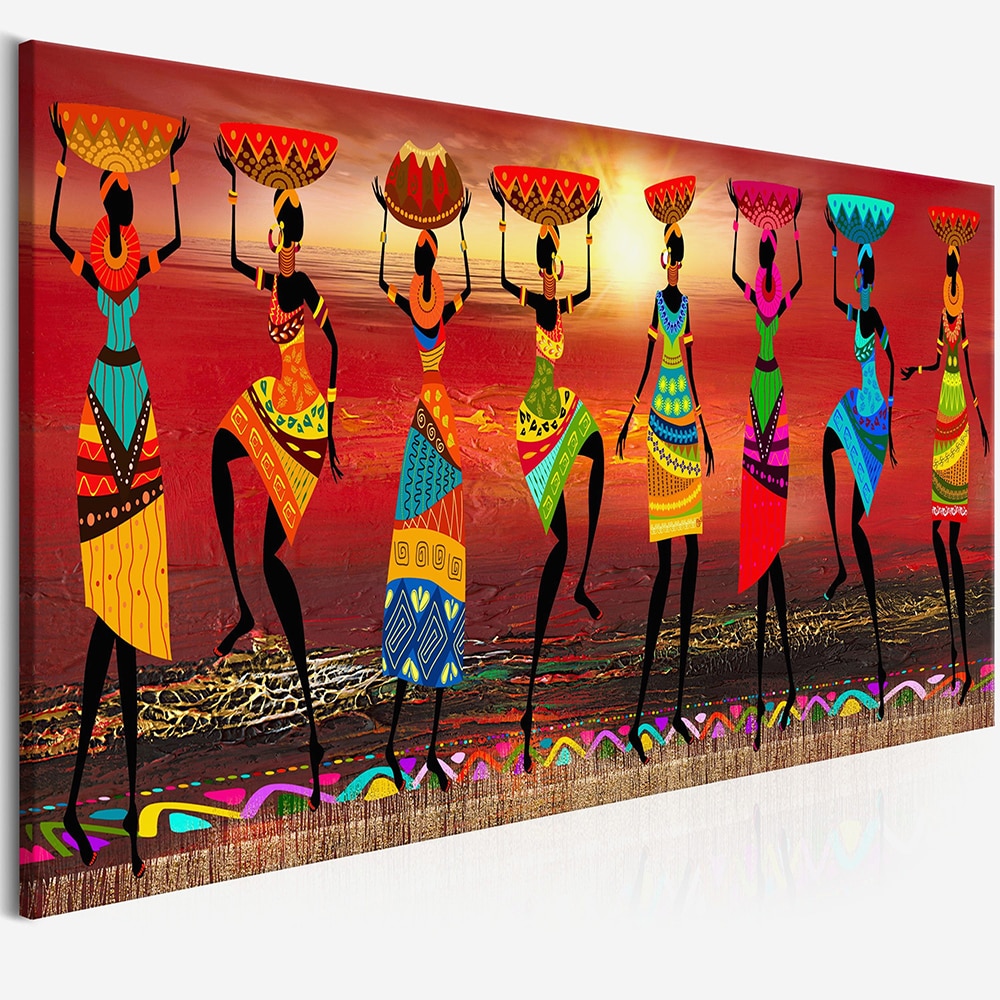 Cuadros WANGART, Cuadros de arte Tribal, pinturas africanas de mujeres bailando, pintura al óleo, sala de estar cuadro Para, lienzo impreso, decoración del hogar
