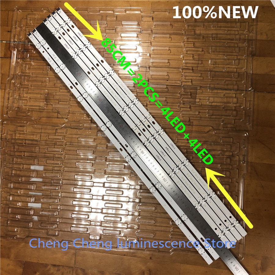 Lote de 6 unidades de tira de LED para iluminación trasera de 8LEDs de 850mm para LG 43LH604V 43LH60_FHD_A tipo UF64_UHDht, UF64-UHD-A de pantalla de HC430DGG-SLNX1-211X
