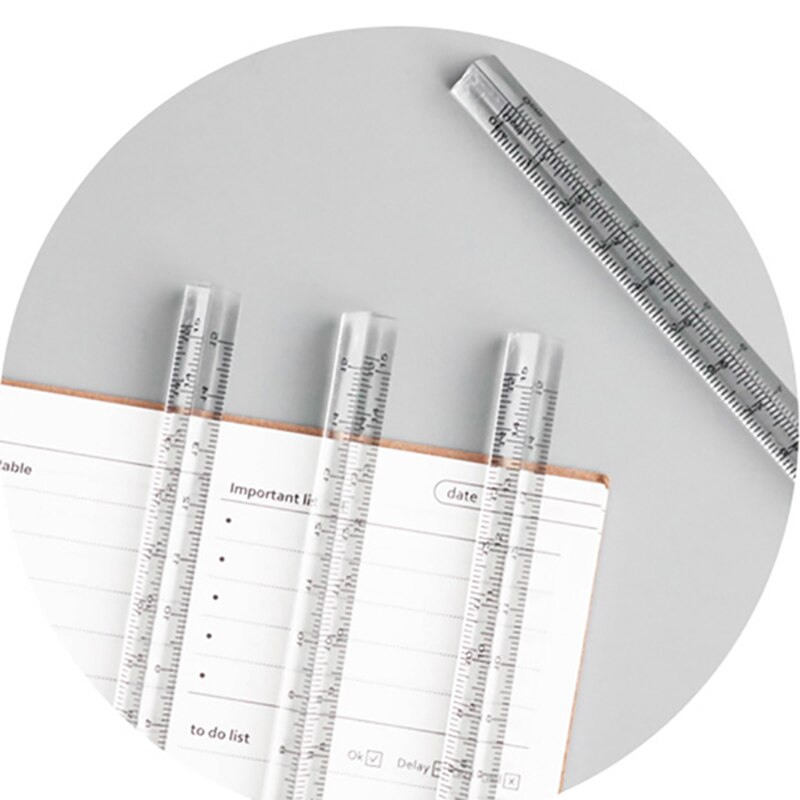 15cm Transparent Straight Ruler Students Stationery Simple Triangular Rulers Kids Scale on Both Sides Acrylic Measuring Tools