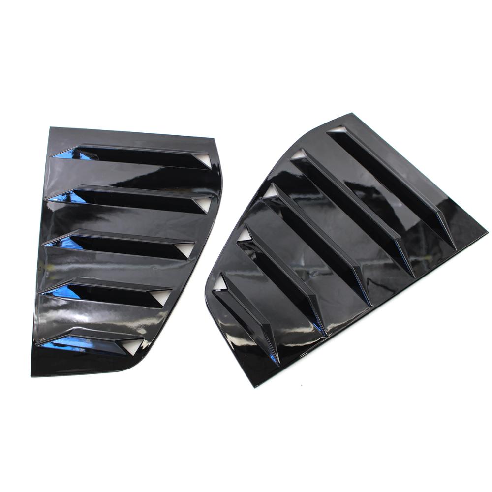 2pcs Car Side Rear Window Triangular Louver ABS Plastic Gloss Black Side Vent Deflector Scoop Cover For Volkswagen Golf 6