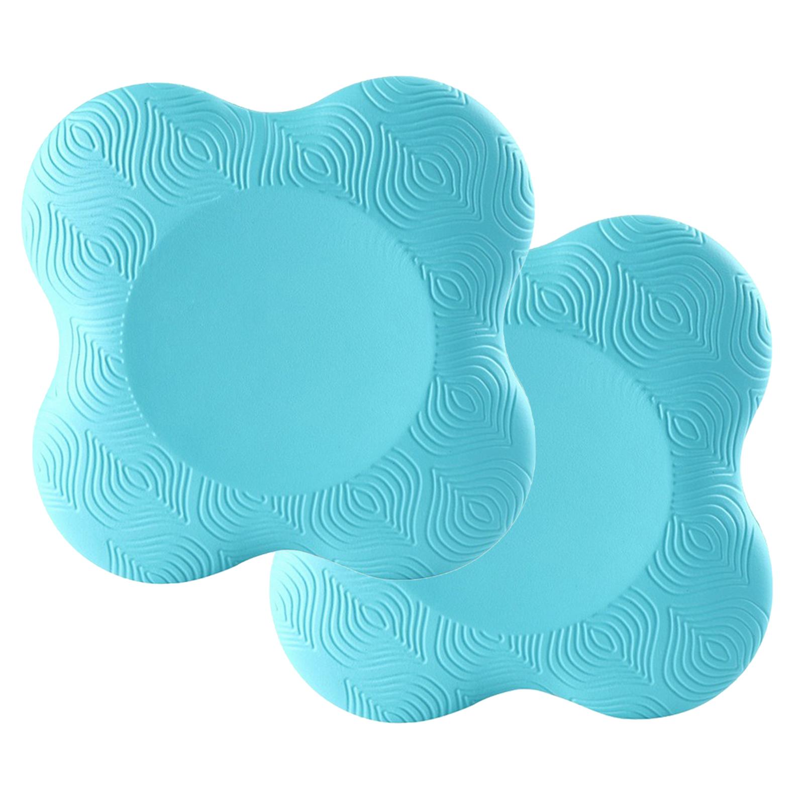 2Pieces Yoga Elbow Mat Knee Pad Thick Workout Plank Travel Gym 20x20cm: Lake Blue