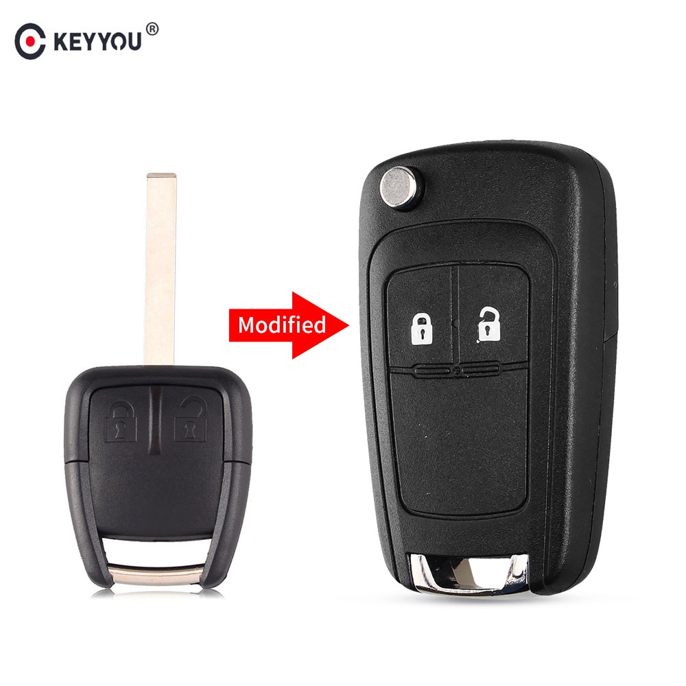 KEYYOU Vervangende Sleutel Shell Voor Chevrolet Epica Lova 2 Knoppen Flip Vouwen Gewijzigd Afstandsbediening Autosleutel Case Cover Met HU100 blade