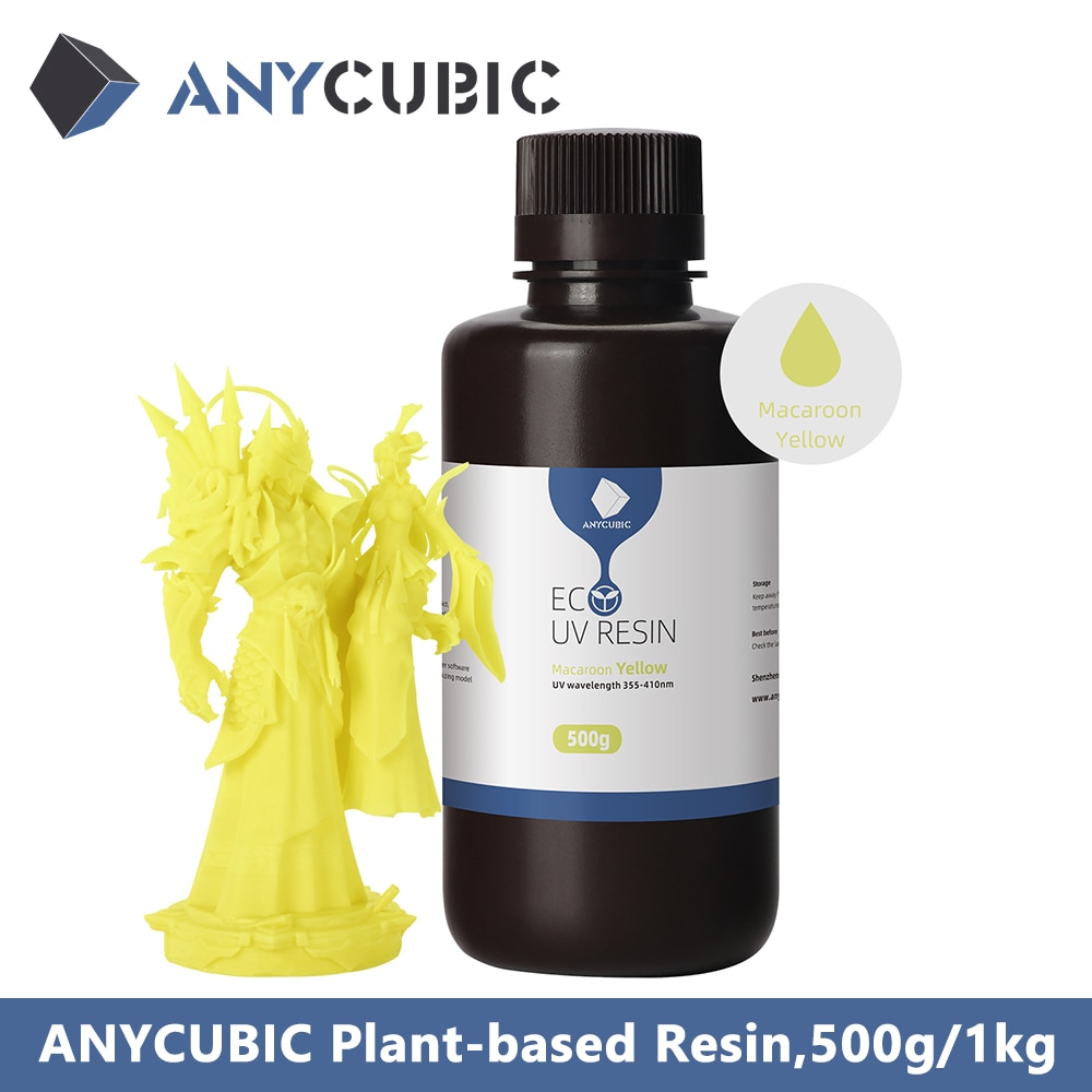 ANYCUBIC – résine UV 405nm basée en usine, pour imprimante 3D LCD SLA, faible odeur, sans produits chimiques nocifs, faible rétrécissement, bouteille liquide de 500g/1kg