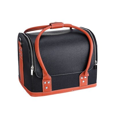 Pu läder kosmetisk låda kvinnor flera lager nagelkonst sminklådor stor kapacitet sminkpåse toalettartiklar