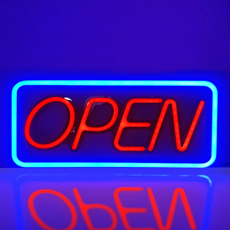 Business Open Sign Neon Red Letter For Pizza/Coffee Bright Neon Business Store Led Open Sign Light With Red Green Open Light