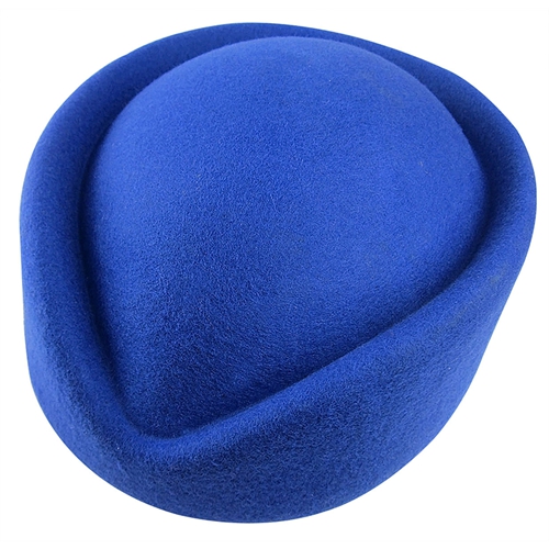 Pastillero de lana para mujer, sombrero fascinador, sombrero de azafata, sombrero de etiqueta, Gorra de fieltro lisa, boina para mujer, sombrero Formal para mujer A040: Blue
