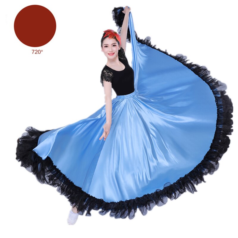 Flamenco Röcke Spanisch Kleid für Frauen tanzen Kostümich Zigeuner schwingen Felsen Chor Bühne Leistung Spanien Stierkampf Bigdance: Farbe4 720