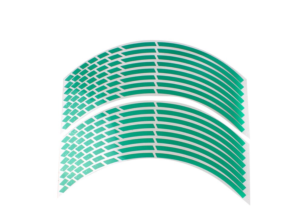 Pegatina reflectante para rueda de coche en forma de motocicleta, para YAMAHA FZ-09, MT-09, SR, FZ6, FAZER, FZ6R, FZ8, MT-07, FZ-07, 17-18 pulgadas: Verde