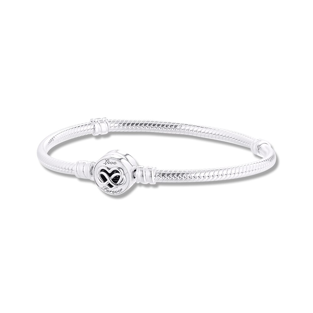 Momenten Hart Infinity Sluiting Snake Chain Armband Past Originele 925 Zilveren Charms & Kralen Vrouw Diy Sieraden Maken