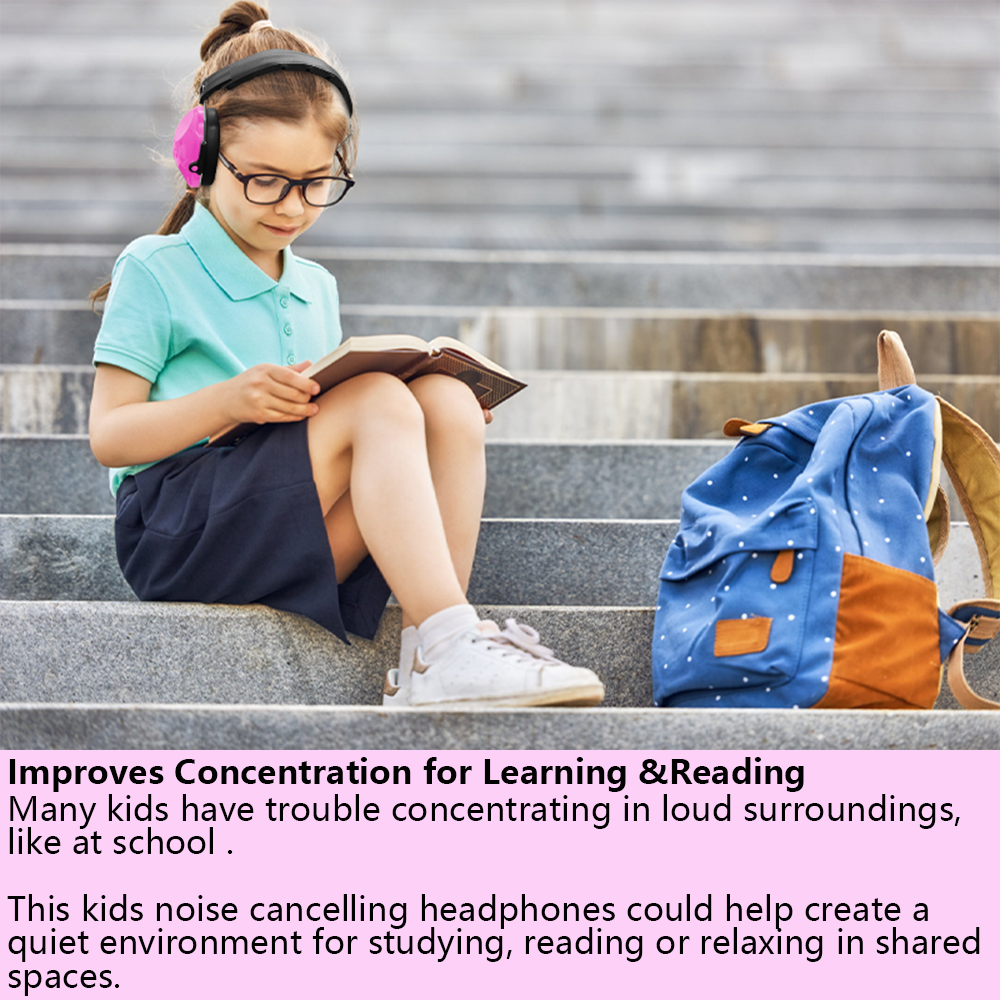 ZOHAN Gehoorbescherming voor kinderen Gehoorveiligheid Ruisonderdrukking Verstelbare oorbeschermers voor kinderen Autisme Gehoor Zintuiglijke problemen NRR 25dB