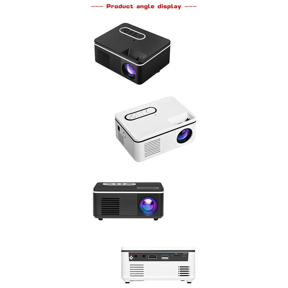 S361 Portable Mini Projector 1080P HD 400 Lumen LED Projector Built-in Speaker Home Media Player Projector HD LED Multimedia