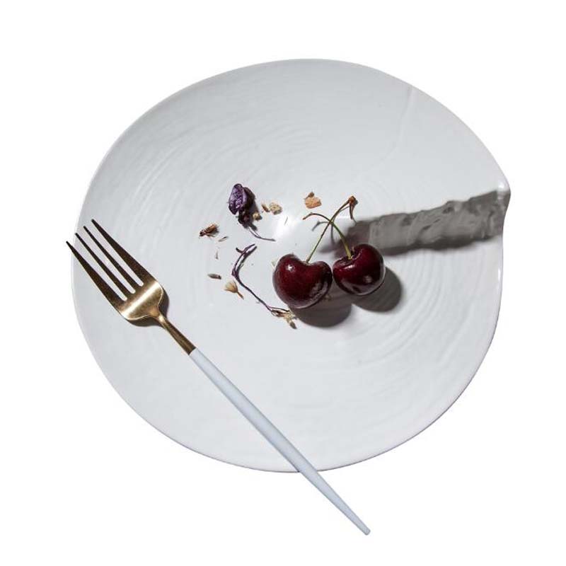 2 størrelse service keramisk fad tallerken uregelmæssigt porcelæn køkkenbord moderne europæisk dekorativ dessert bøf bakke