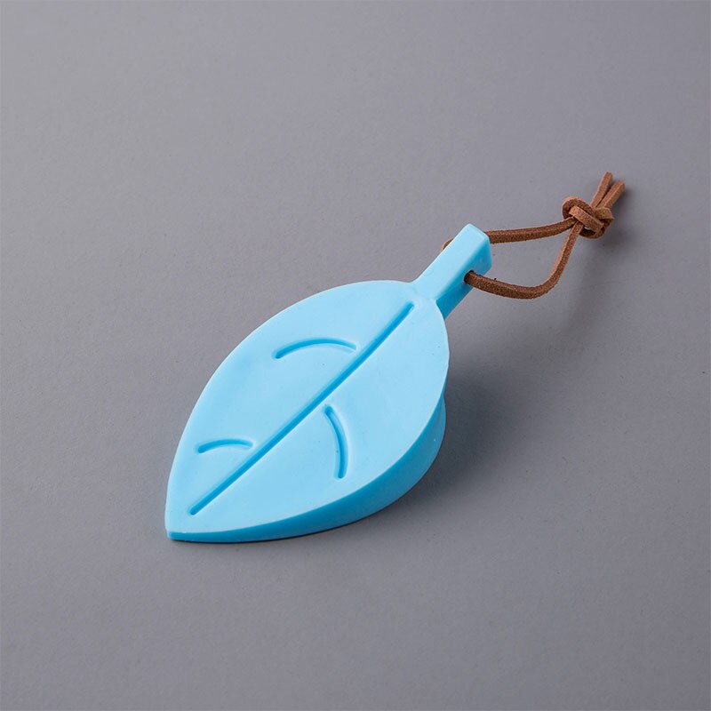 Butoir de porte en Silicone en forme de feuilles pour bébé, protection Anti-pincement, sécurité des enfants: Bleu