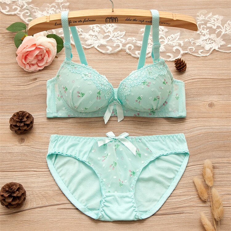 Tiener Ondergoed Jonge Tieners In Lingerie Jong Meisjes Bh En Slipje Sets Kinderen Beha Kleine Maat 12/14/15 Jaar oude Kleding Kind: Blue / 36