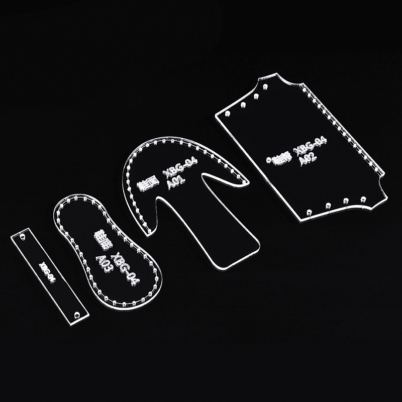 1 Set Transparent Leather Craft Acrylic Template Mini Shoes Keychain Pendant Pattern Stencil Template DIY Accessories
