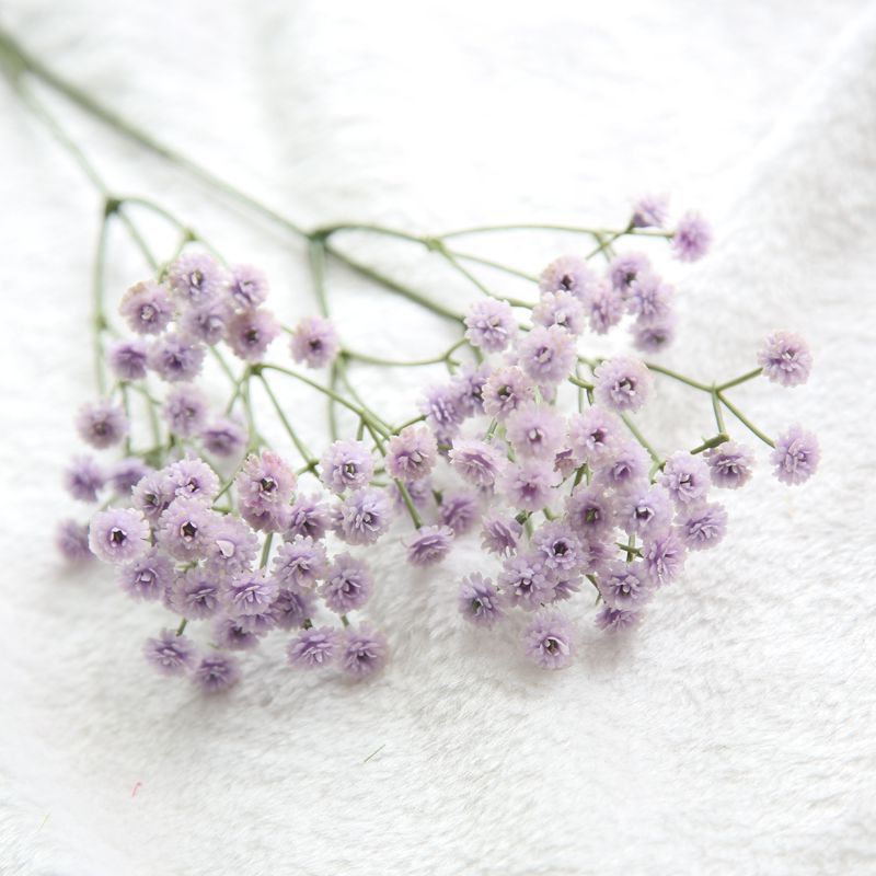 135 mini hoveder ægte følelse kunstig gypsophila bryllup dekoration fødselsdag gør det selv foto rekvisitter plast pu blomsterkrans