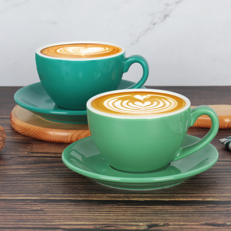 Simple Colorful Ceramic Office Home Coffee Cup And Saucer Set With Spoon Hotel Cafe Western Tea Restaurant Coffee Mugs