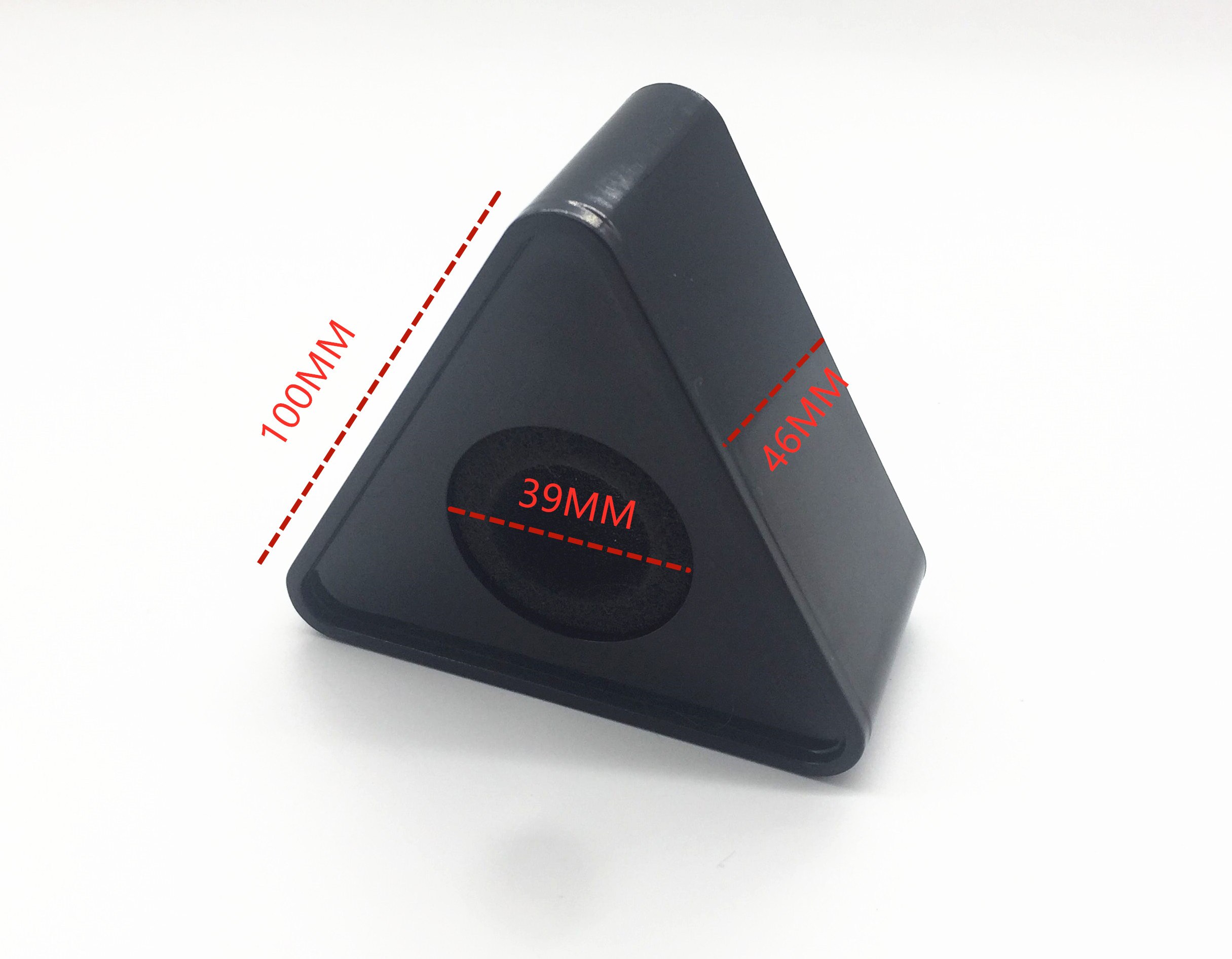 Schwarz-weißes loch, dreieckiges mikrofon, mikrofon für tv-interviews, logo, flagge, station, diy