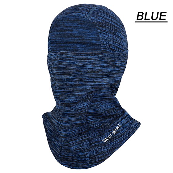WEST BIKING Winter Sport Cycling Cap Bike Full Face Mask Neck Warmer Men Women Scarf Ski Bicycle Motocycle Fleece Head Cap Hat: Face Mask Blue