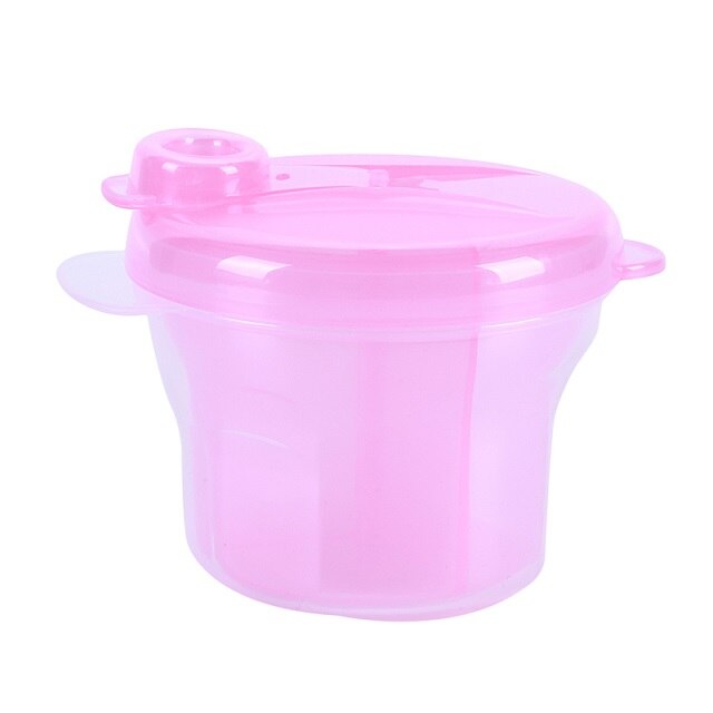 Baby Portable Rotating Milk Powder Grid Baby Out Of Milk Powder Box children's three-layer Snack Food Supplement Food Grid: Pink