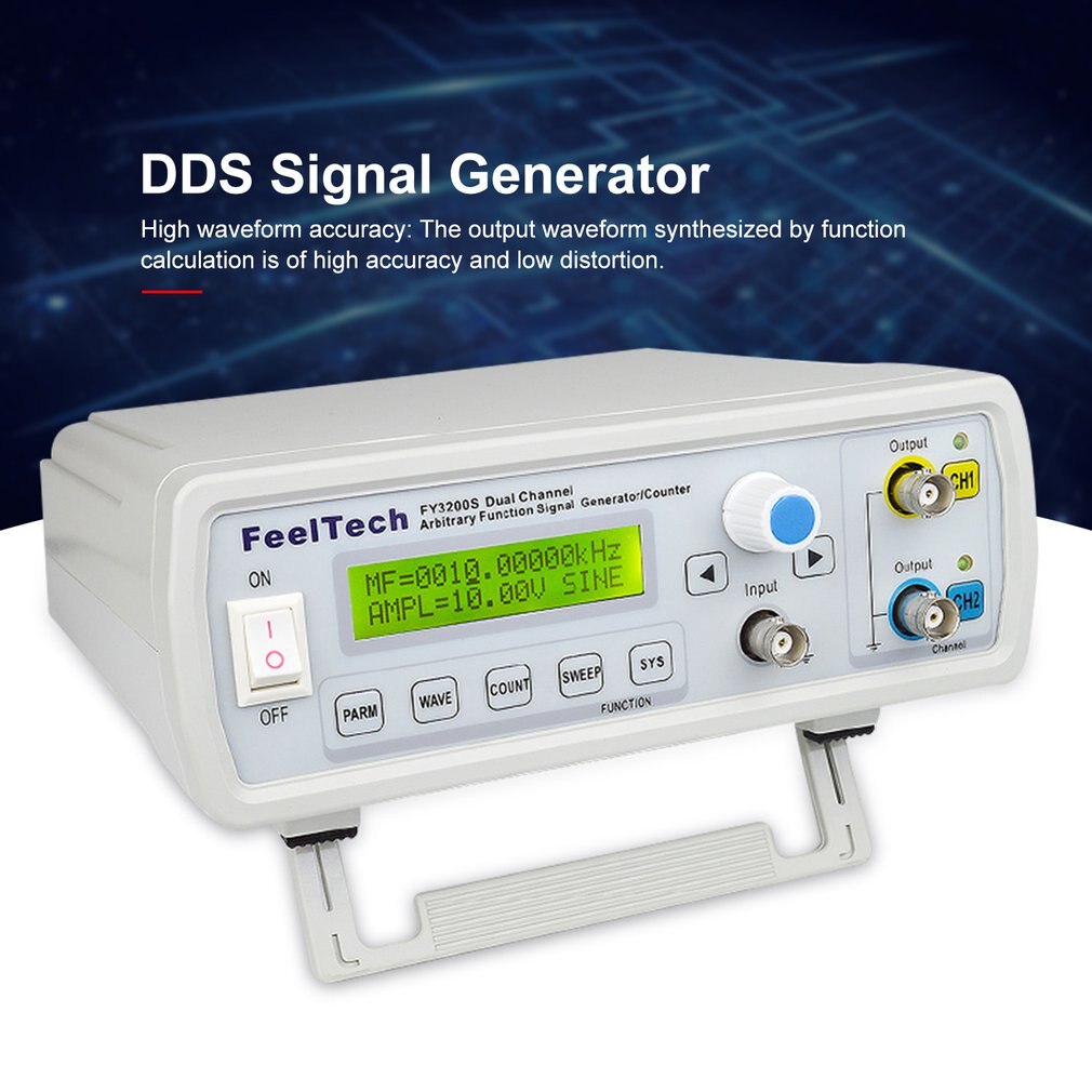 FellTech FY3200S 6MHZ DDS numérique double canal fonction générateur de Source de Signal forme d'onde arbitraire/compteur de fréquence d'impulsion ue