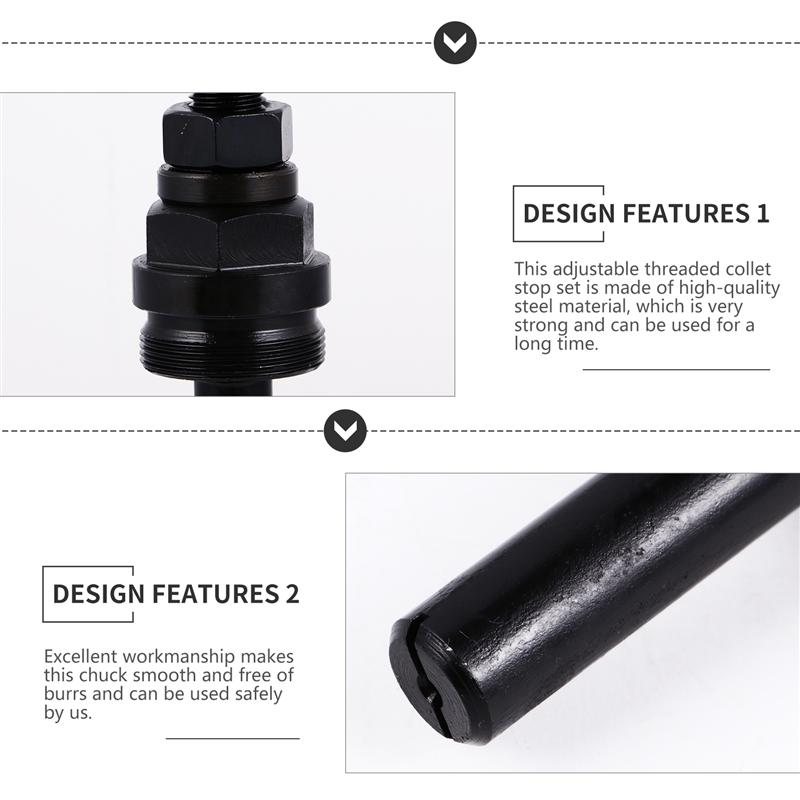 5C Adjustable Threaded Collet Stop Set Fit For Lathe Chucker Mill And CNC Internal And External Thread Chuck Clamp