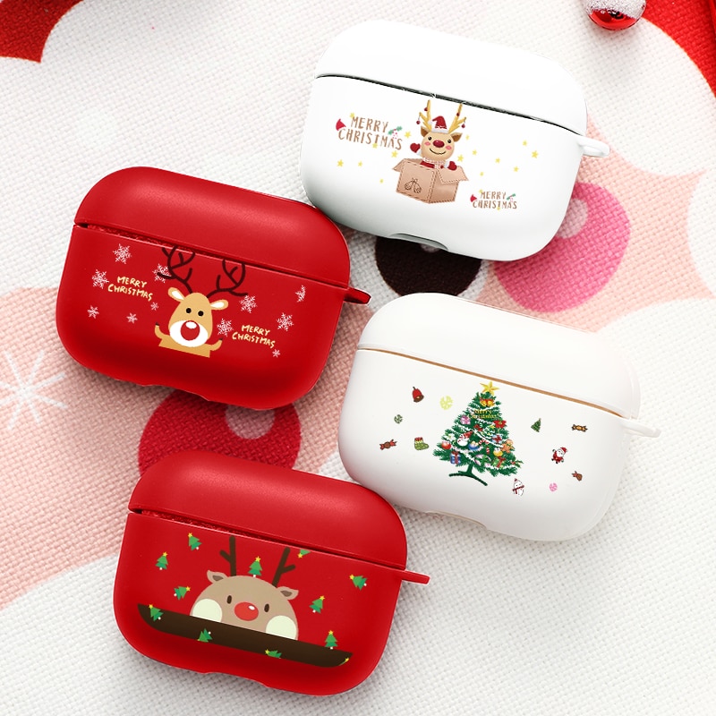 Julår för apple airpods 3 fodral mjuk silikon matt coque bluetooth trådlöst hörlursfodral för air pods pro
